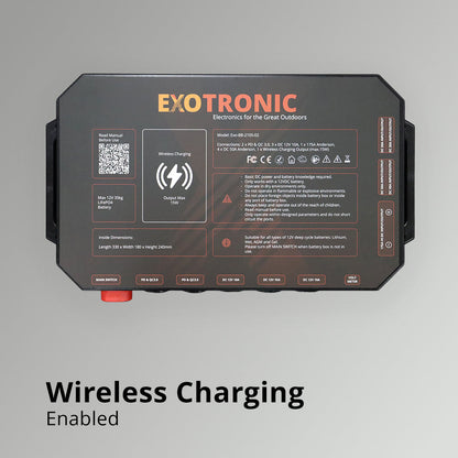 off grid battery storage box with qi phone charging for caravan and rv electrical builds