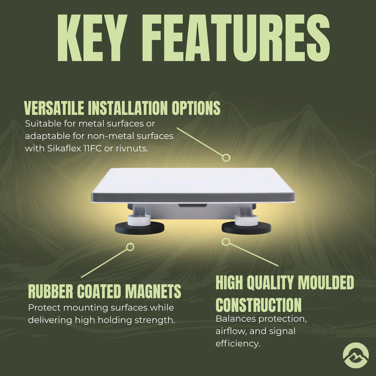 RV Starlink Mini flat magnetic bracket for portable satellite internet setups