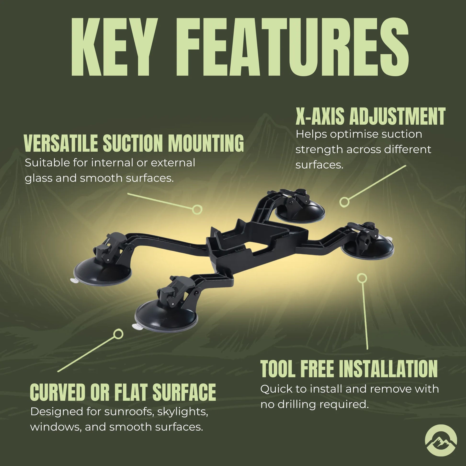 RV Starlink Mini suction mount with adjustable angle for secure positioning
