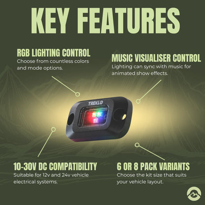 RV RGB exterior lighting for colourful and custom vehicle illumination