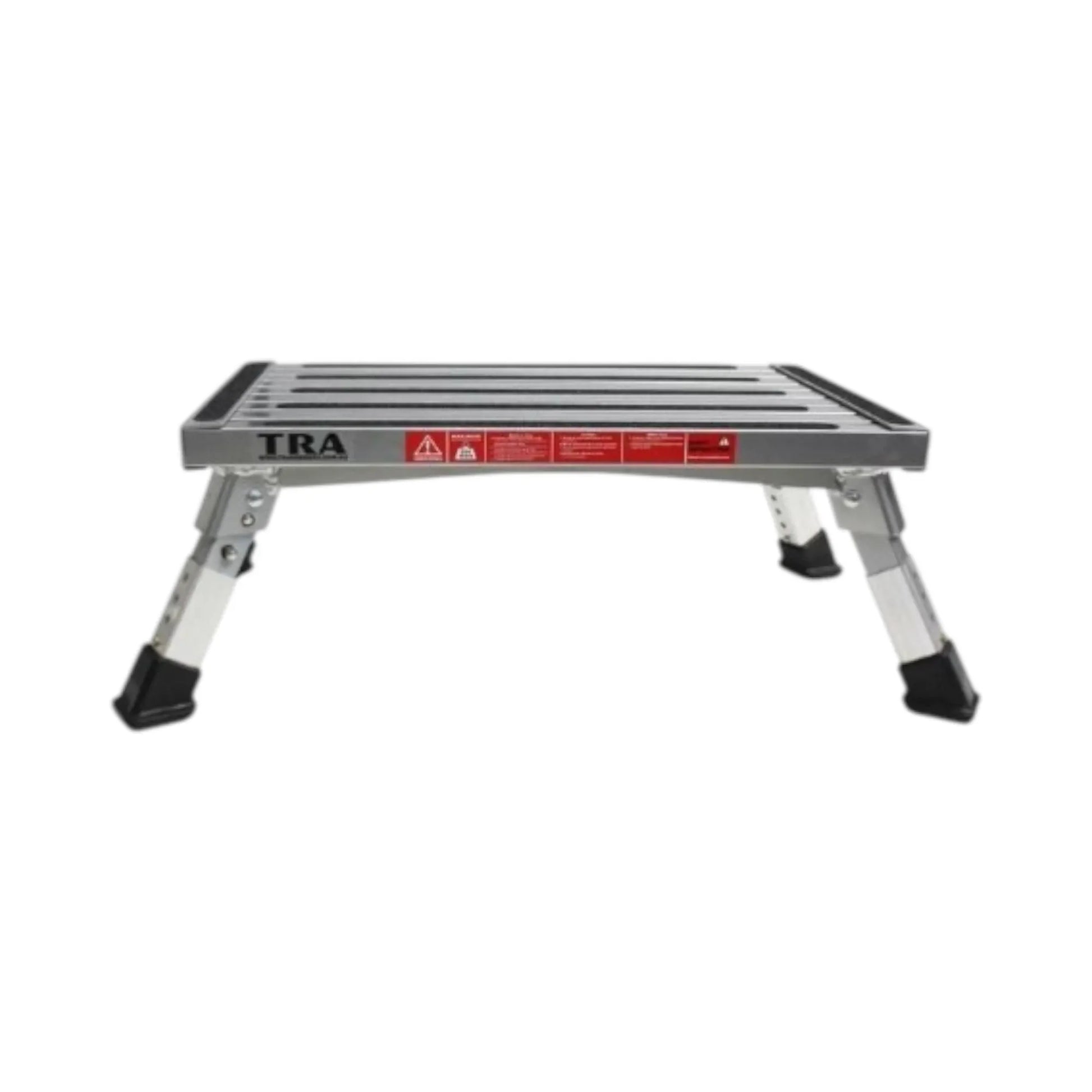 Portable caravan step with height adjustable legs for stable entry