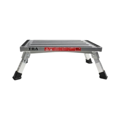 Portable caravan step with height adjustable legs for stable entry