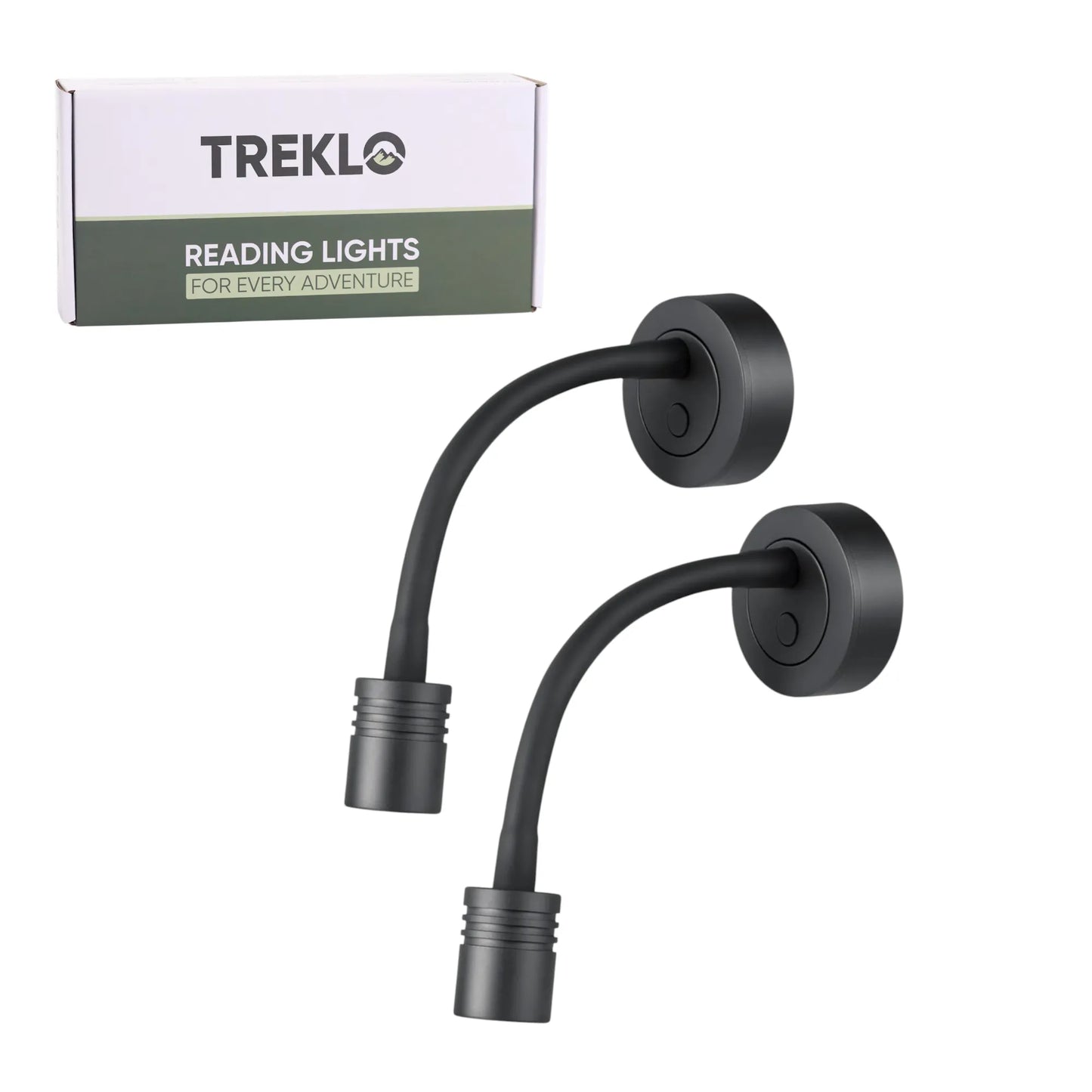 Pair of Pro LED reading lights with USB charging and touch dimming for caravans