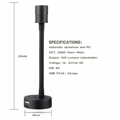 Pair of Pro Reading Lights with USB and Dimming