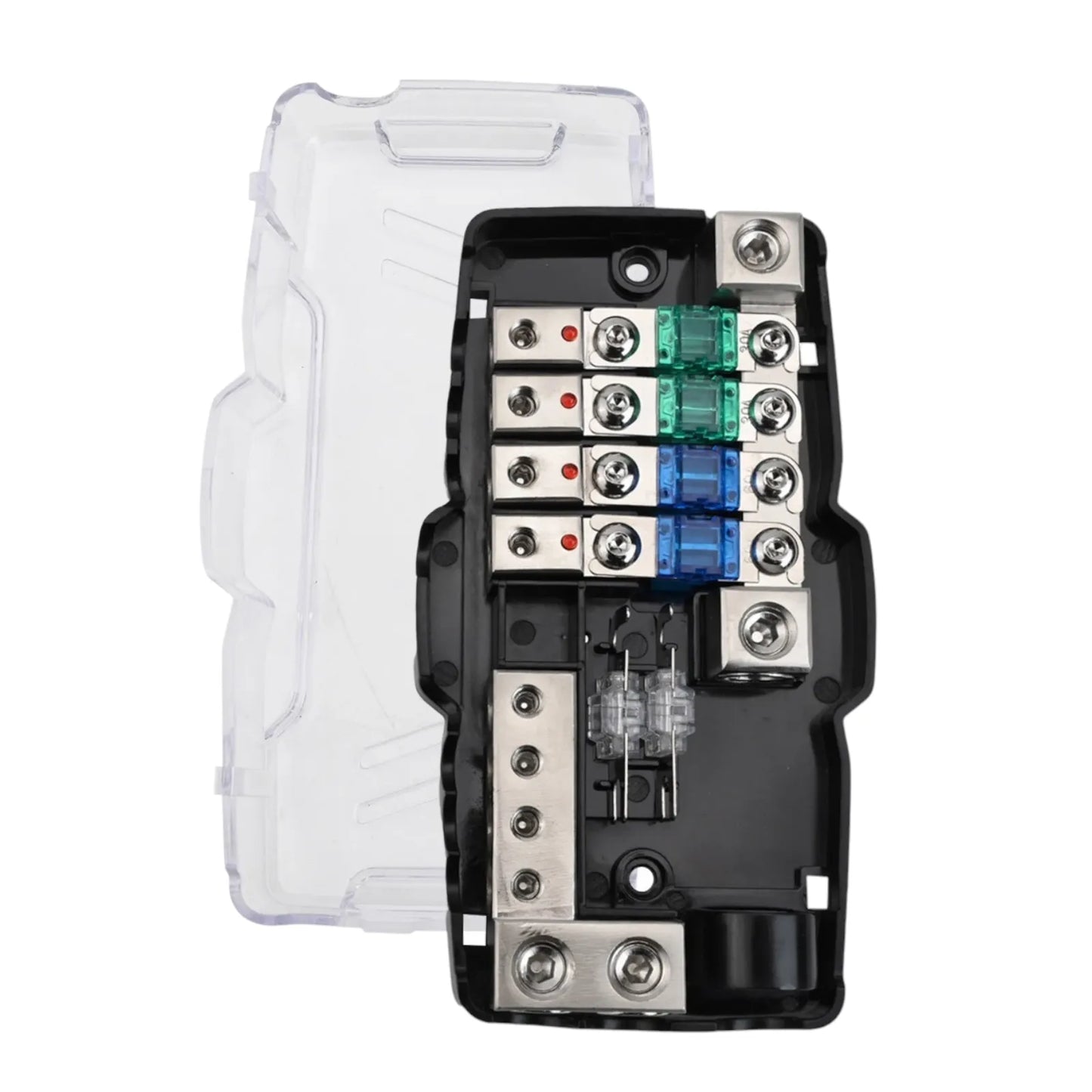 quad channel midi fuse block with built in led indicators