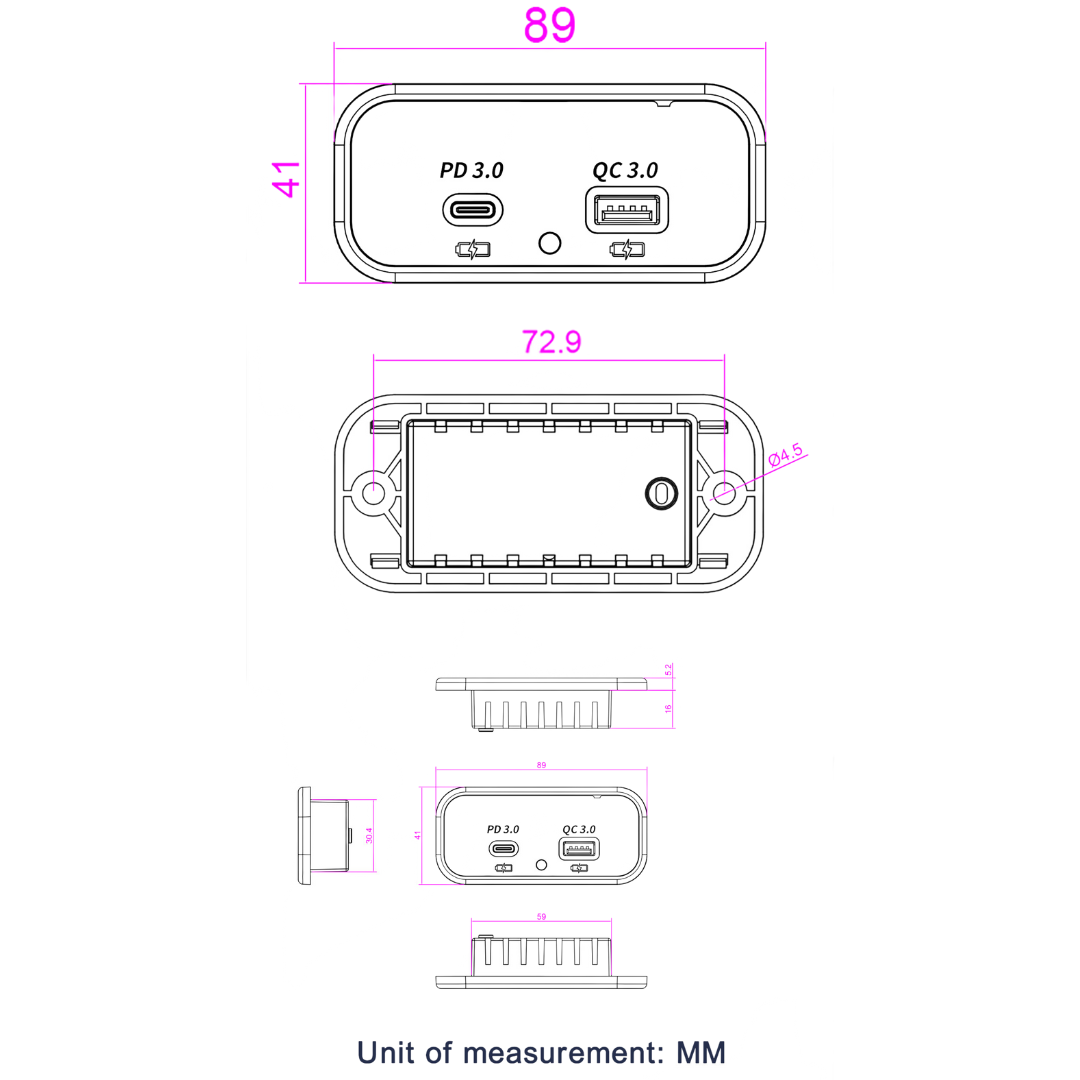 reliable recessed dual usb charger for vans