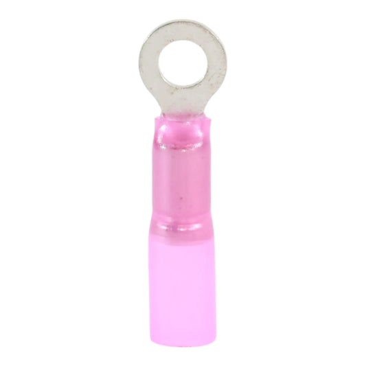 Red heat shrink ring terminal M4 (100 pack) for caravan, rv, and campervan waterproof 12v wiring connections