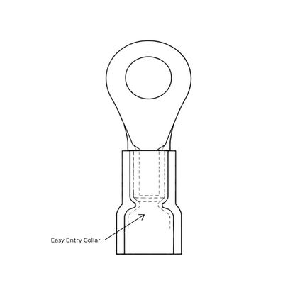 Red heat shrink ring terminal M4 (100 pack) for caravan, rv, and campervan waterproof 12v wiring connections