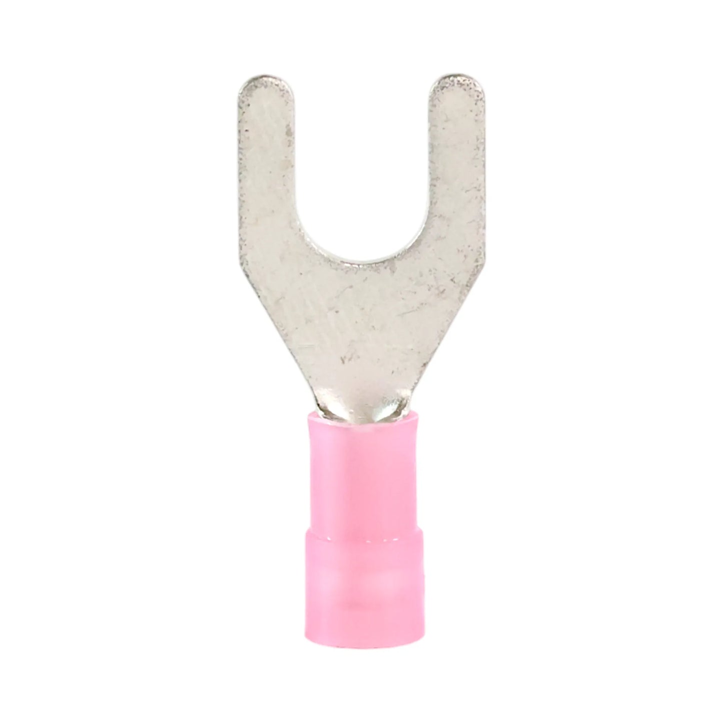 Red nylon fork terminal M6 (100 pack) for caravan, rv, and campervan 12v wiring connections