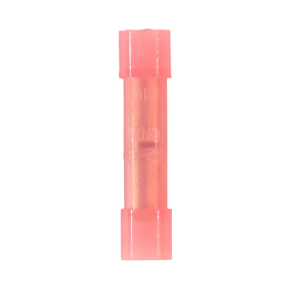Red nylon insulated butt splice connector (100 pack) for caravan, rv, and campervan 12v wiring joins