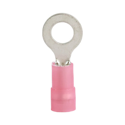 Red nylon insulated ring terminal M5 (100 pack) for caravan, rv, and campervan 12v wiring connections