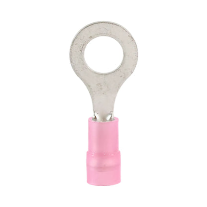 Red nylon insulated ring terminal M6 (100 pack) for caravan, rv, and campervan 12v wiring connections