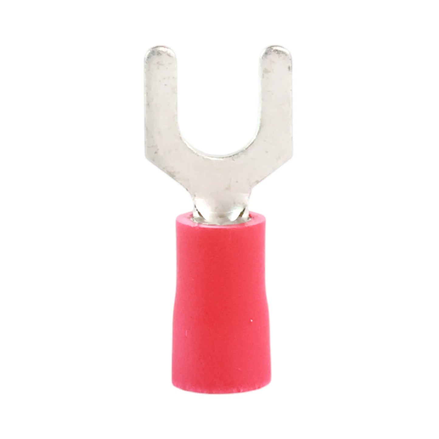 Red vinyl fork terminal M5 (100 pack) for caravan, rv, and campervan 12v wiring connections