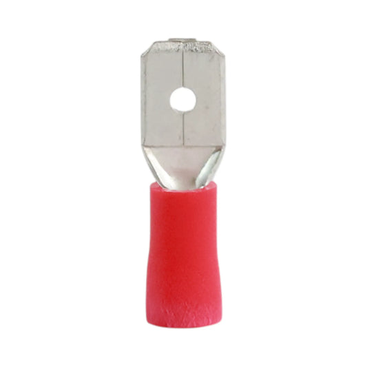 Red vinyl male quick disconnect (100 pack) for caravan, rv, and campervan 12v wiring connections