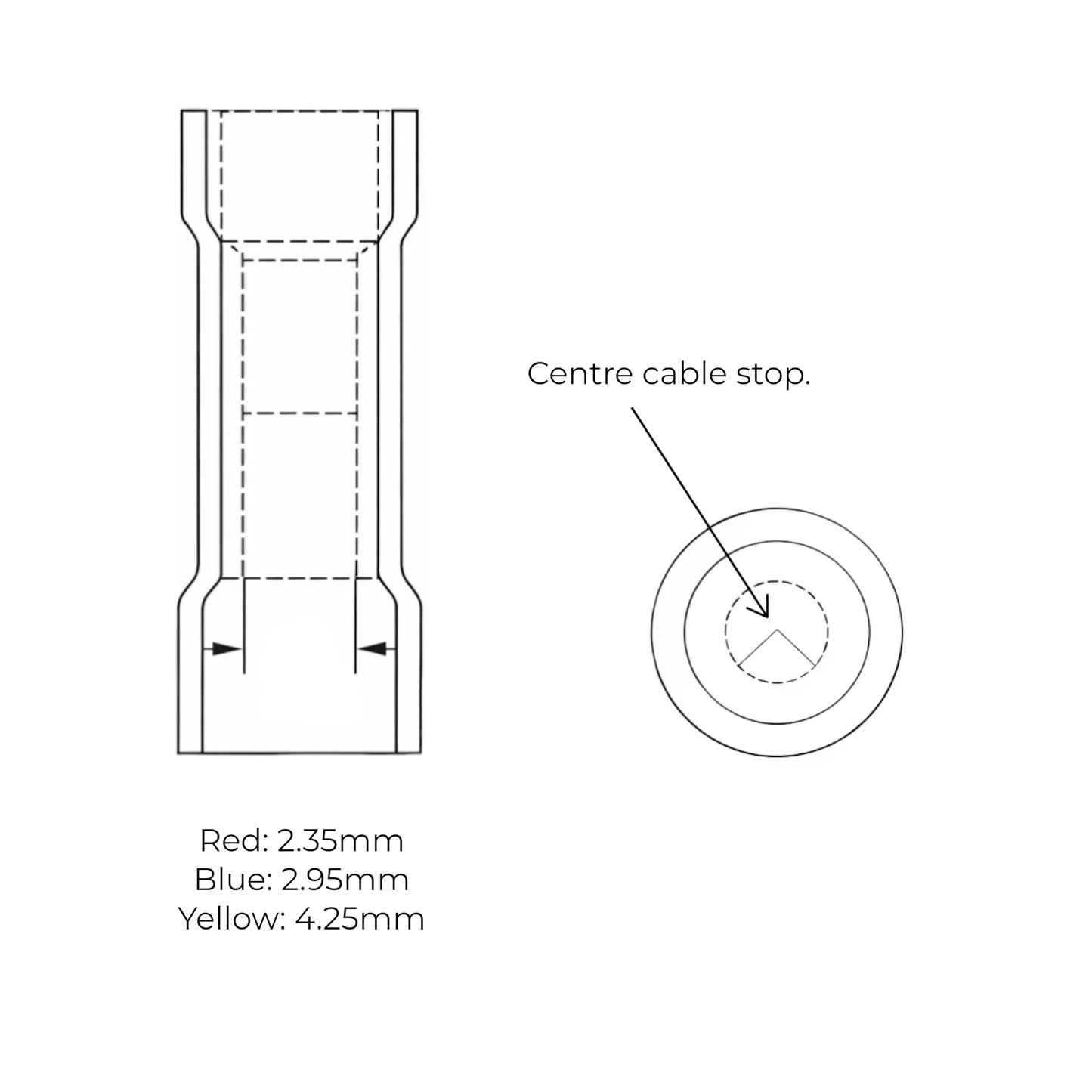 Red blue yellow vinyl nylon heat shrink insulated butt splice connector (100 pack) for caravan, rv, and campervan 12v wiring joins