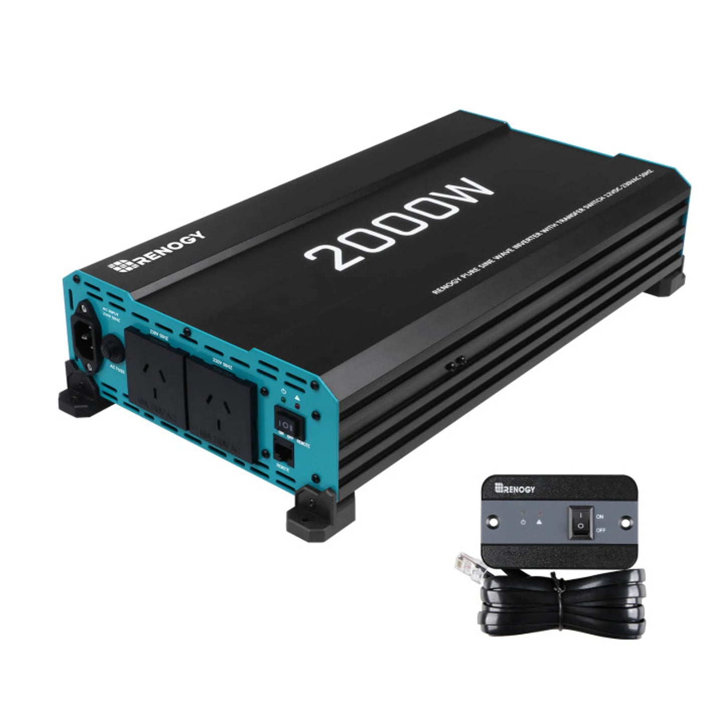 renogy core 12v 2000w pure sine wave inverter for caravan and rv power systems