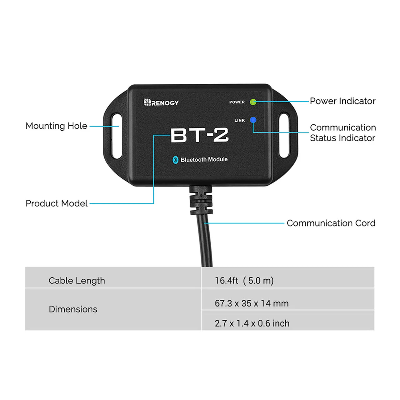 wireless bluetooth module for renogy solar charge controllers