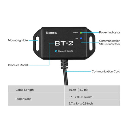 wireless bluetooth module for renogy solar charge controllers