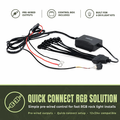 App controlled RGB rock lights for caravans and campervans
