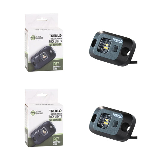 Pair of dimmable LED rock lights for caravan, campervan, and 4WD installations