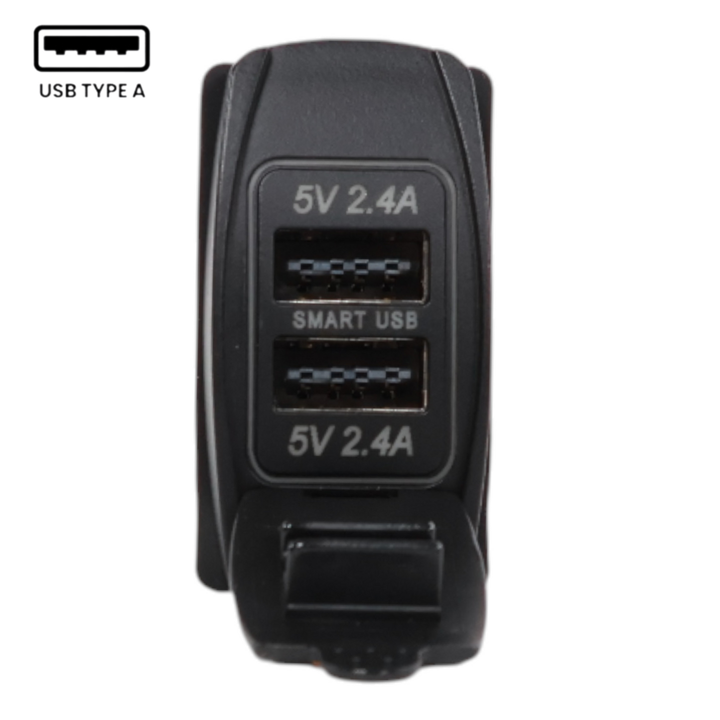 rocker size recessed usb a charging socket for campervans