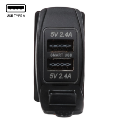 rocker size recessed usb a charging socket for campervans