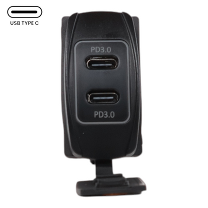 rocker size recessed usb c charging socket for campervans