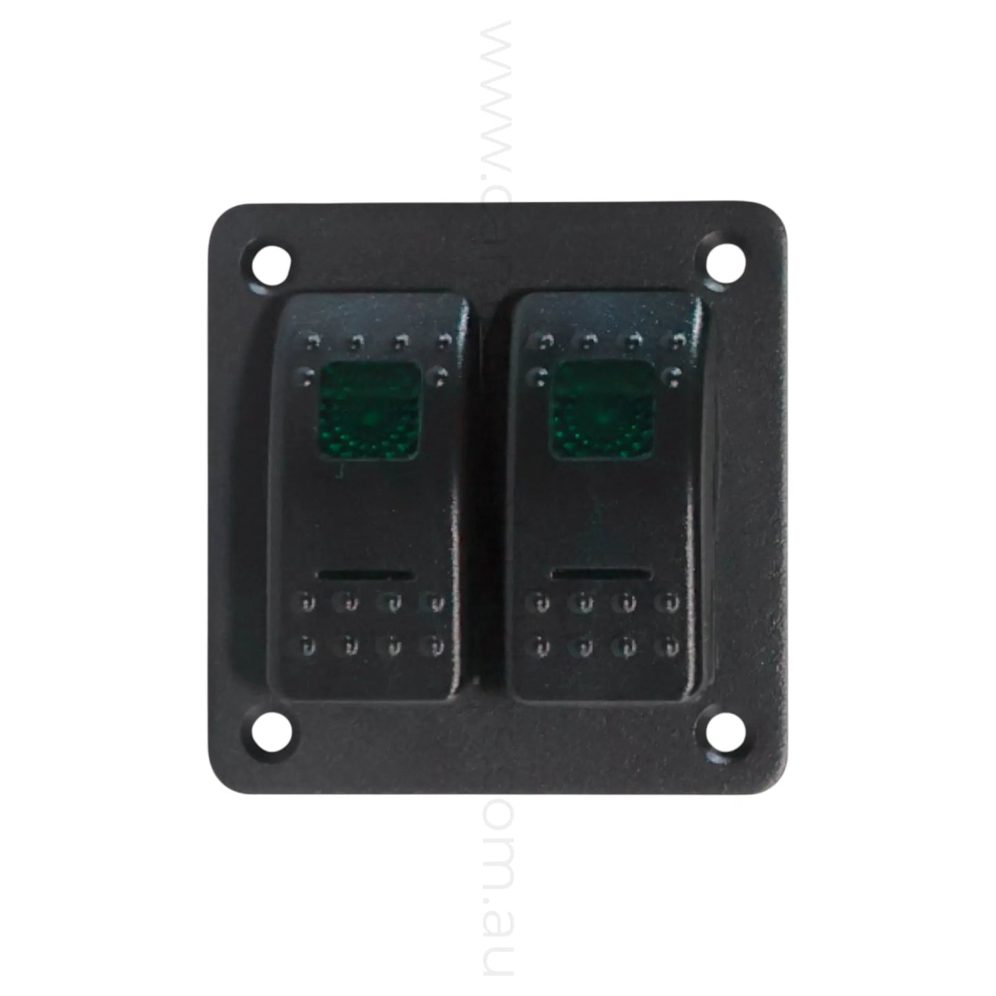 marine style 2 way rocker switch panel with dual illumination for campervan fitouts