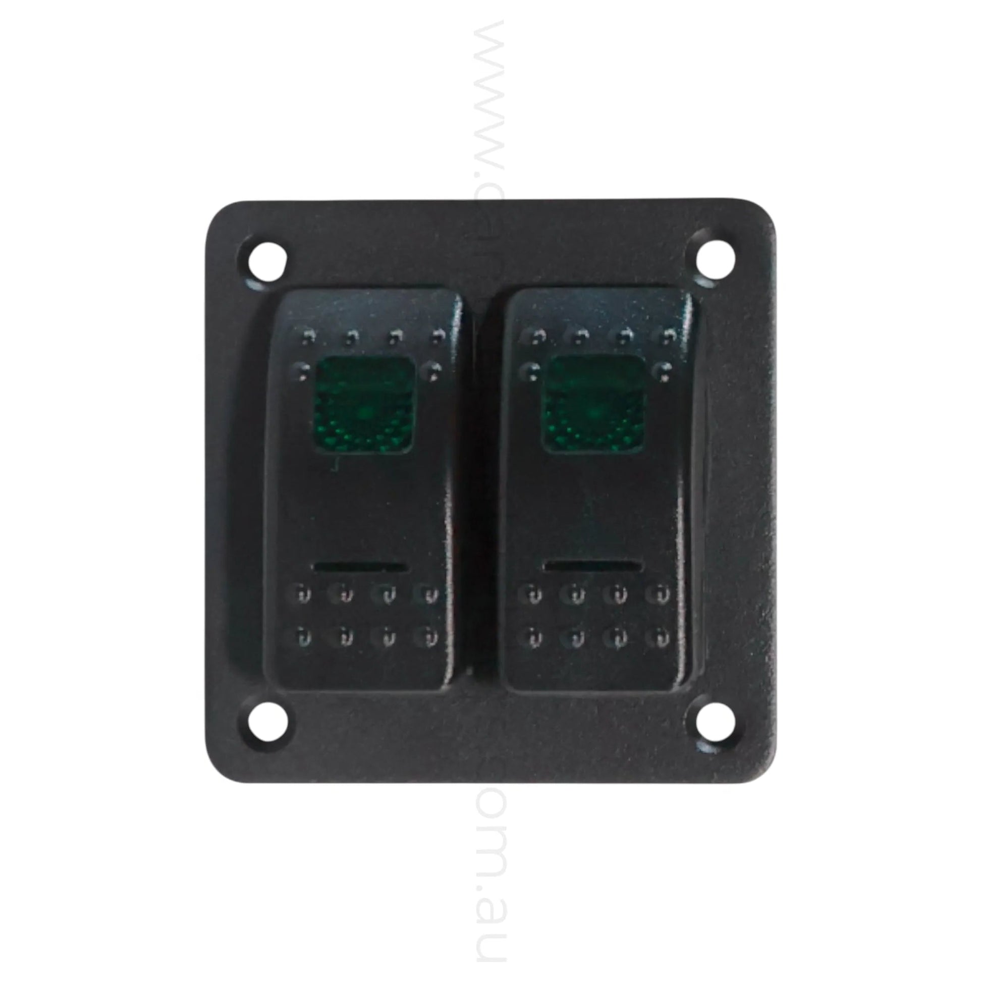 marine style 2 way rocker switch panel with dual illumination for campervan fitouts