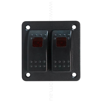 marine style 2 way rocker switch panel with led illumination for campervan fitouts