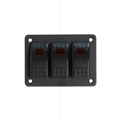 marine style 3 way rocker switch panel with led illumination for campervan fitouts