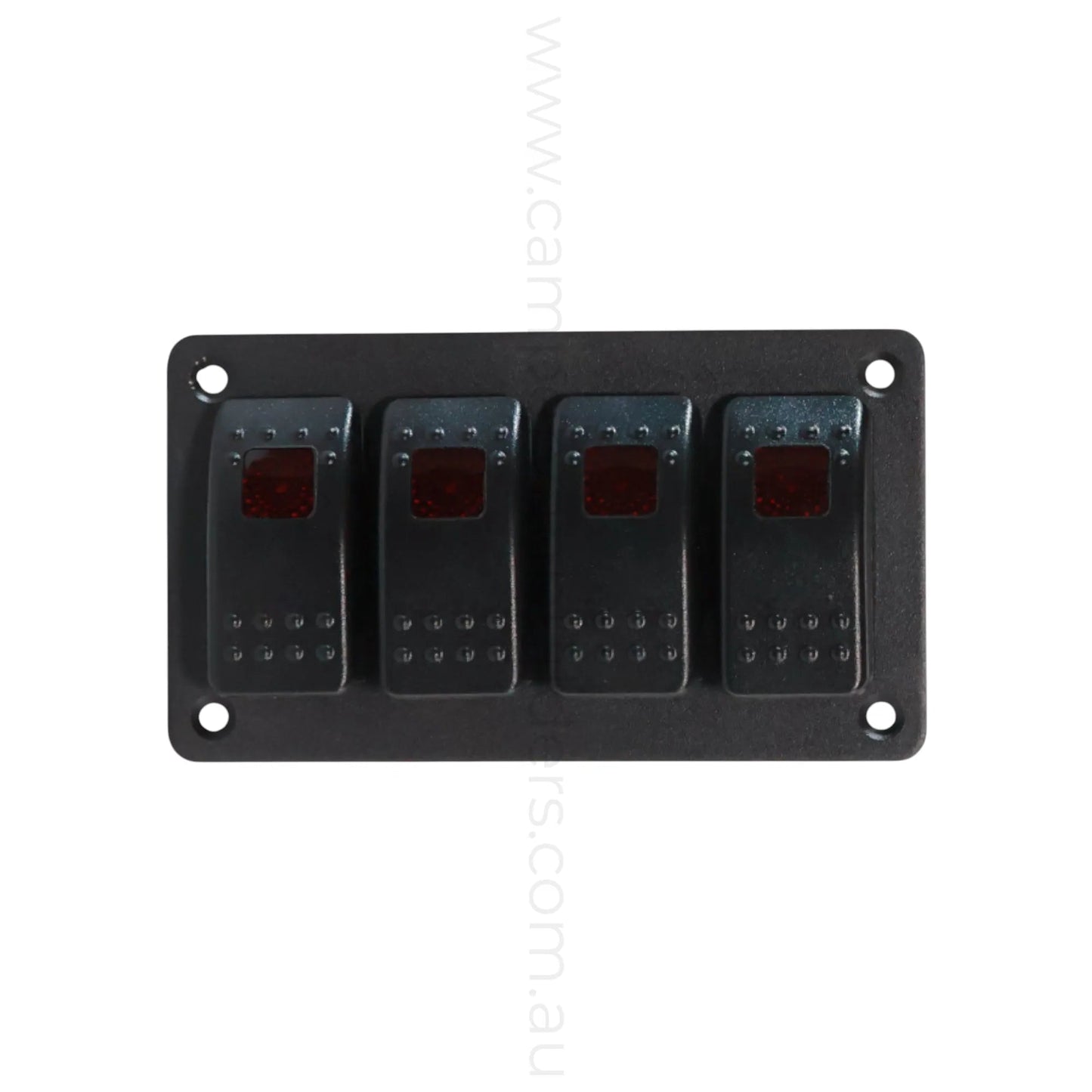 marine style 4 way rocker switch panel with led illumination for campervan fitouts