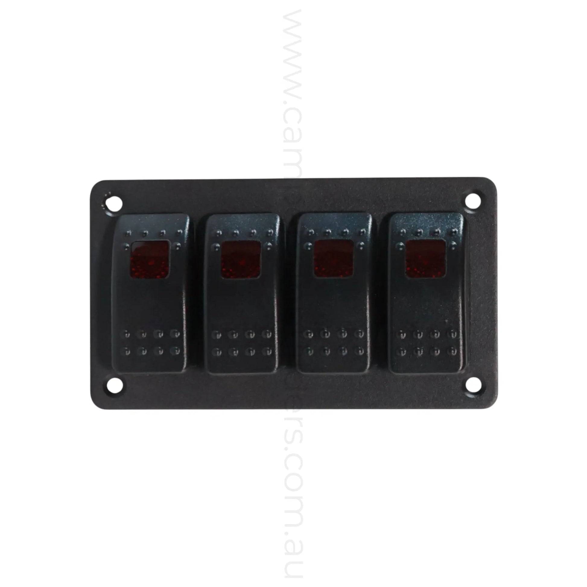 marine style 4 way rocker switch panel with led illumination for campervan fitouts