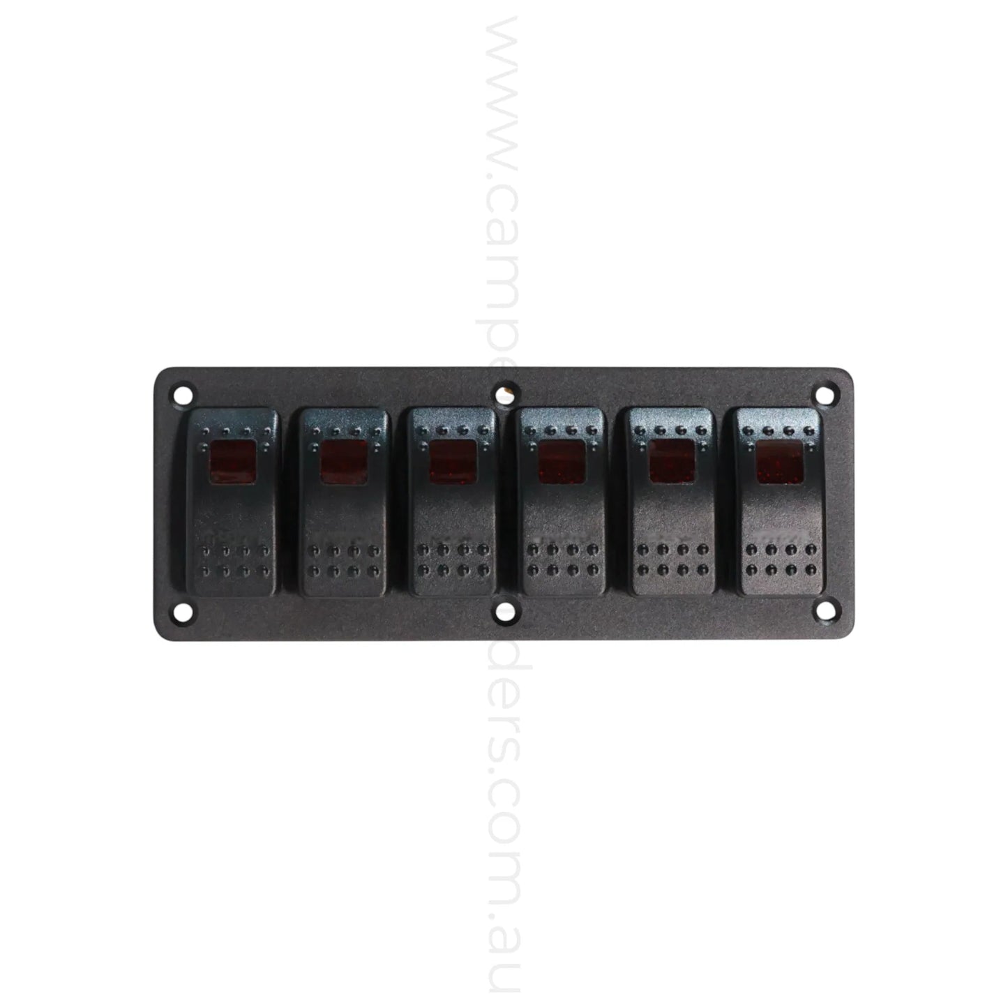 marine style 6 way rocker switch panel with led illumination for campervan fitouts