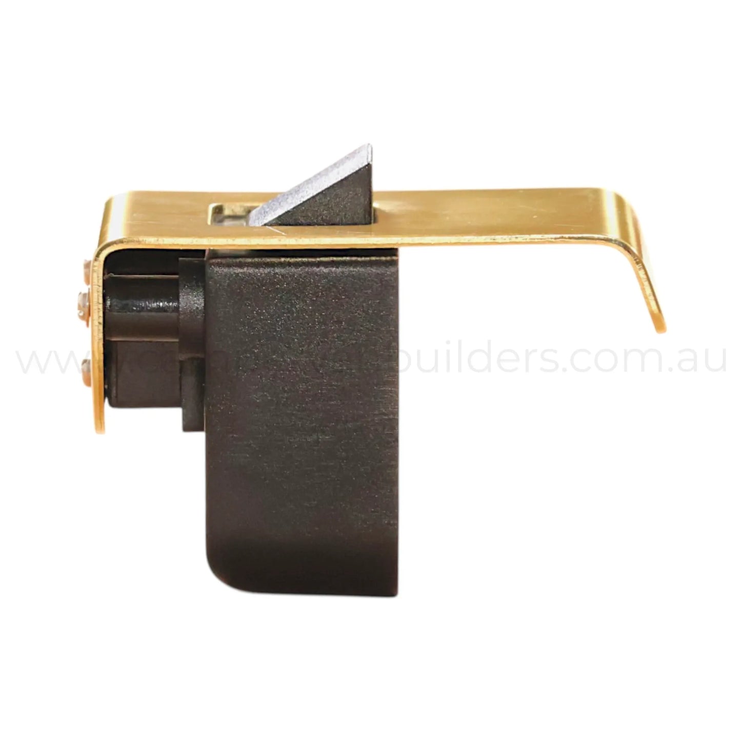 42mm brushed brass locking latch for campervan cabinets and compartments