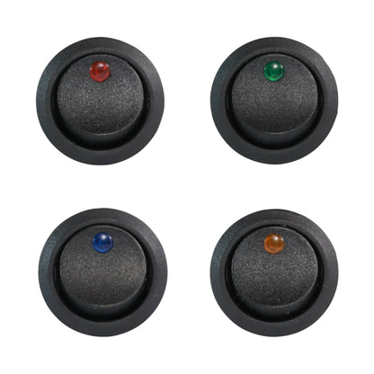 round toggle switch with mini led indicator for campervan 12v accessory control