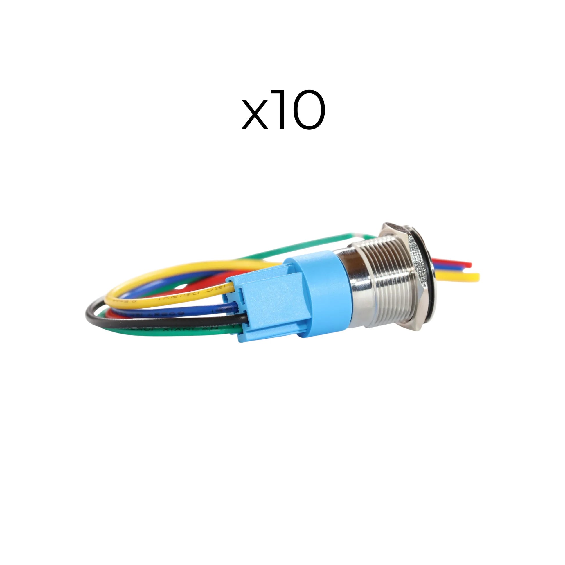 12v to 24v 19mm down push button switch with stainless finish for vehicle electrical upgrades