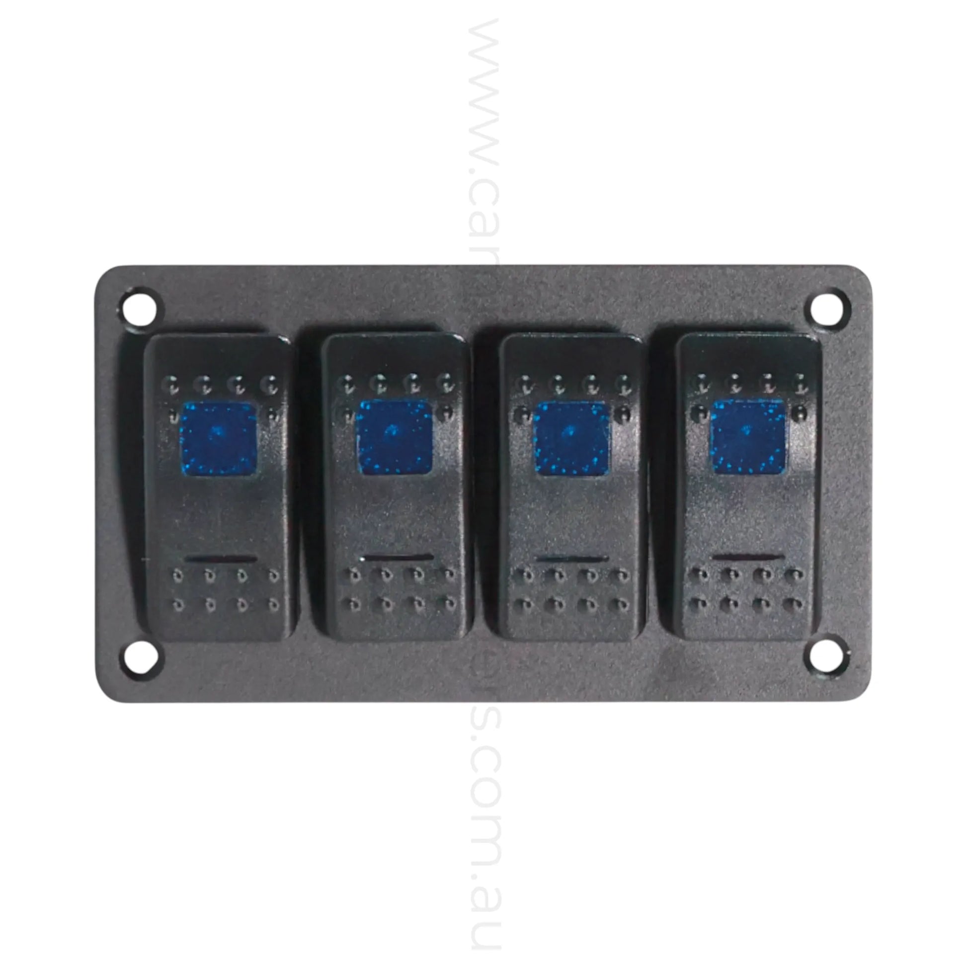 illuminated 4 way rocker switch panel designed for rv 12v systems and control panels