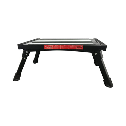 portable black folding step with built in led light for caravans