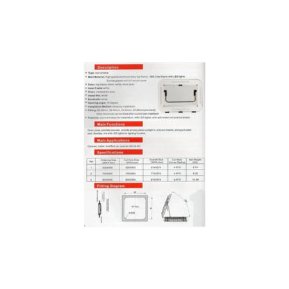 RV roof skylight hatch 700x500mm providing light and airflow