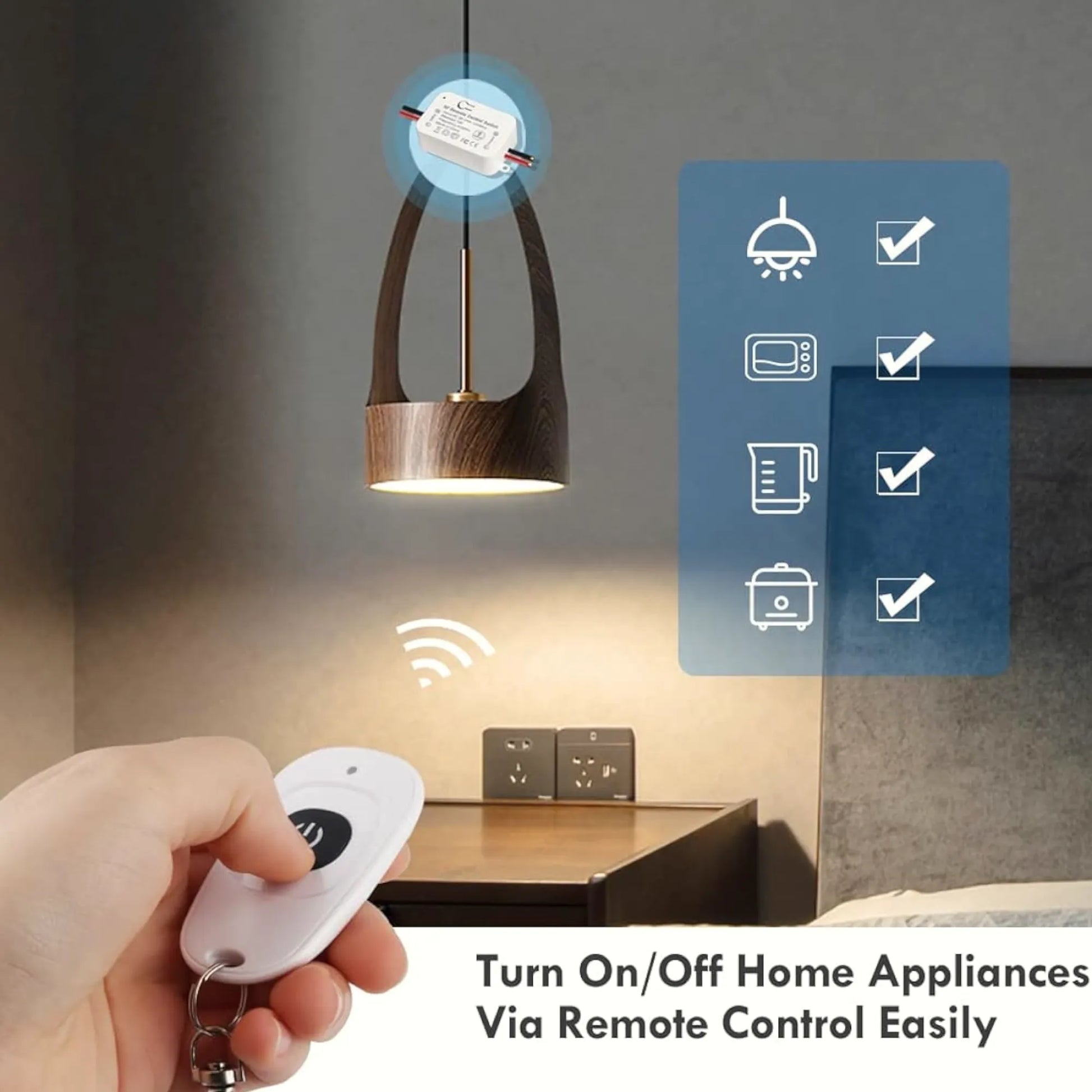 wireless rf relay control module 6–36v dc designed for hardwired vehicle accessories