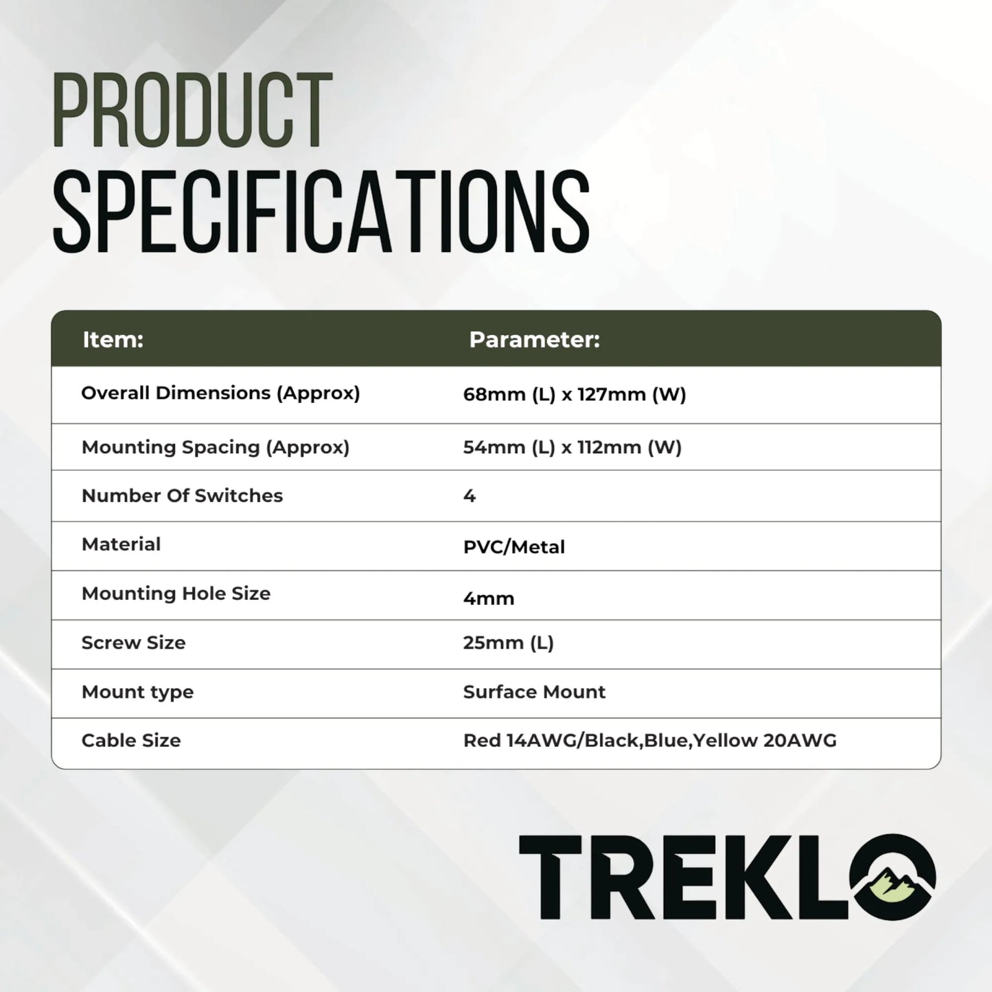 illuminated 4 way rocker switch panel designed for rv 12v systems and control panels