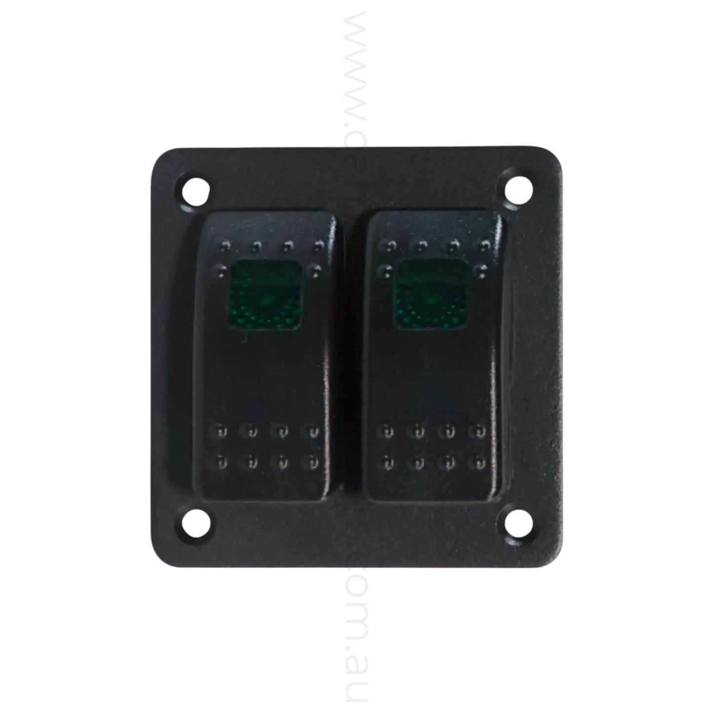 2 way on off rocker switch panel with single led light for caravan power control