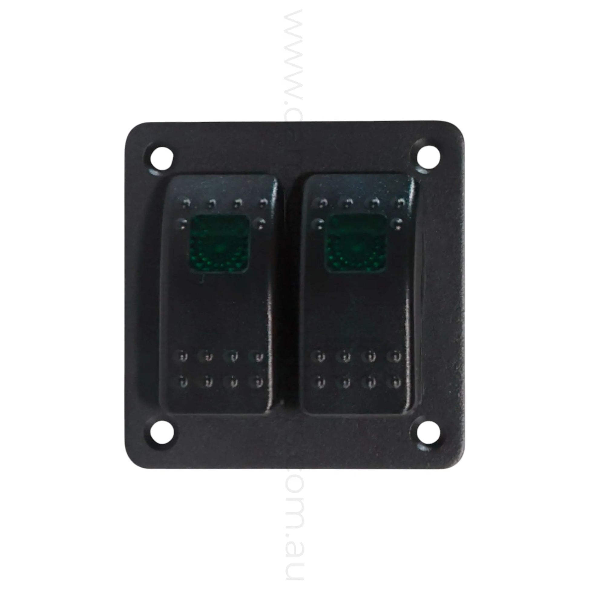 2 way on off rocker switch panel with single led light for caravan power control