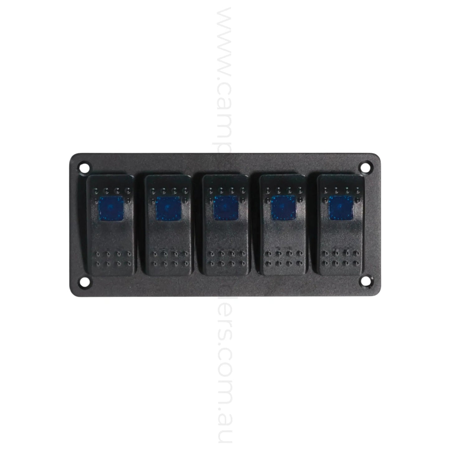 illuminated 5 way rocker switch panel designed for rv 12v systems and control panels