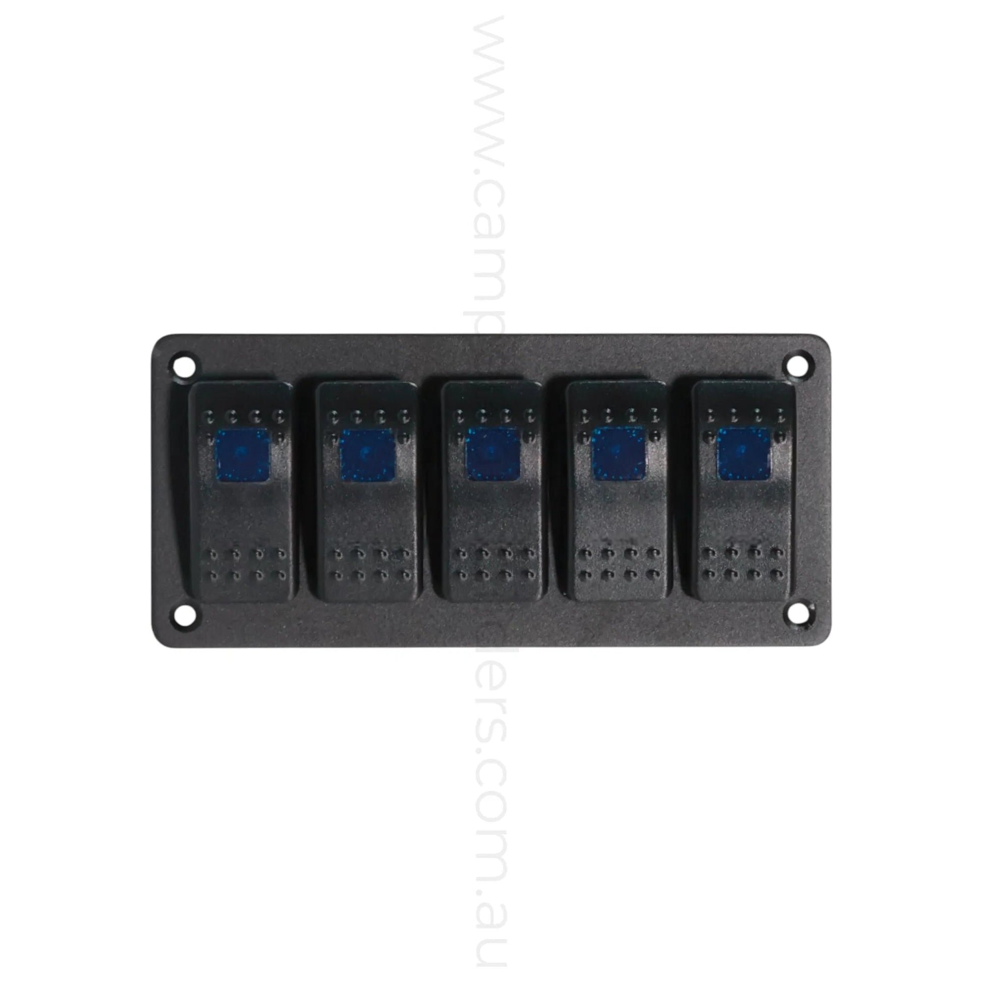 illuminated 5 way rocker switch panel designed for rv 12v systems and control panels