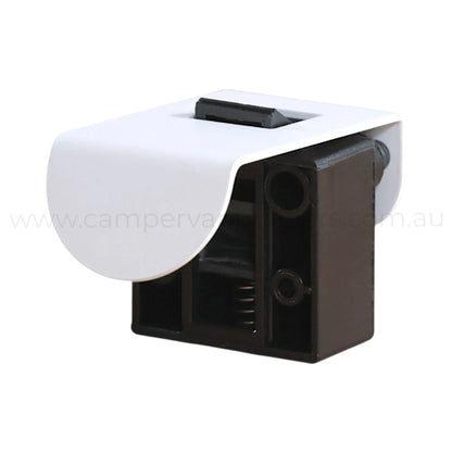 RV matte white 42mm half moon locking latch for cabinet and hatch panels