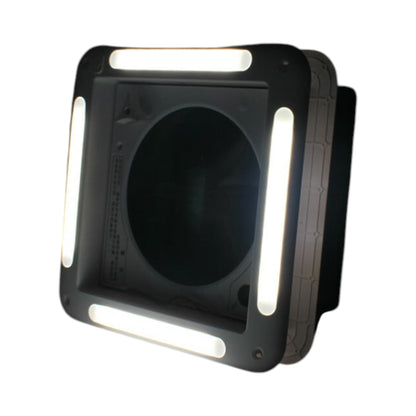 tinted roof vent for rv shower with LED system