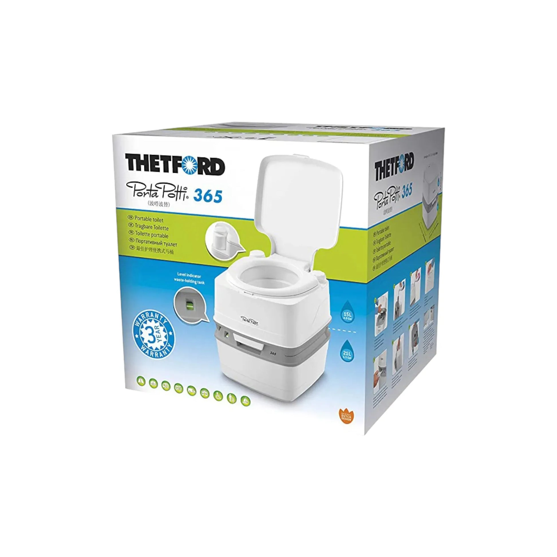 comfortable thetford porta potti 365 for campervan use