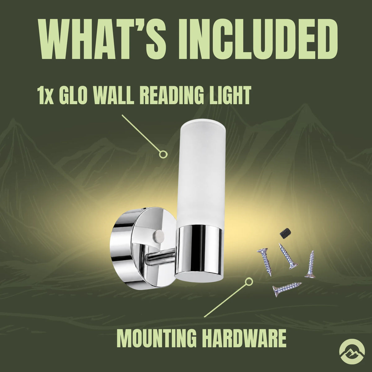 RV Chrome Glo reading lamp for bedside, bunk, and lounge areas